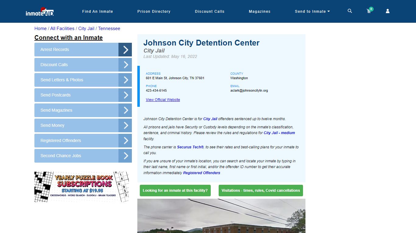 Johnson City Detention Center | Inmate Locator