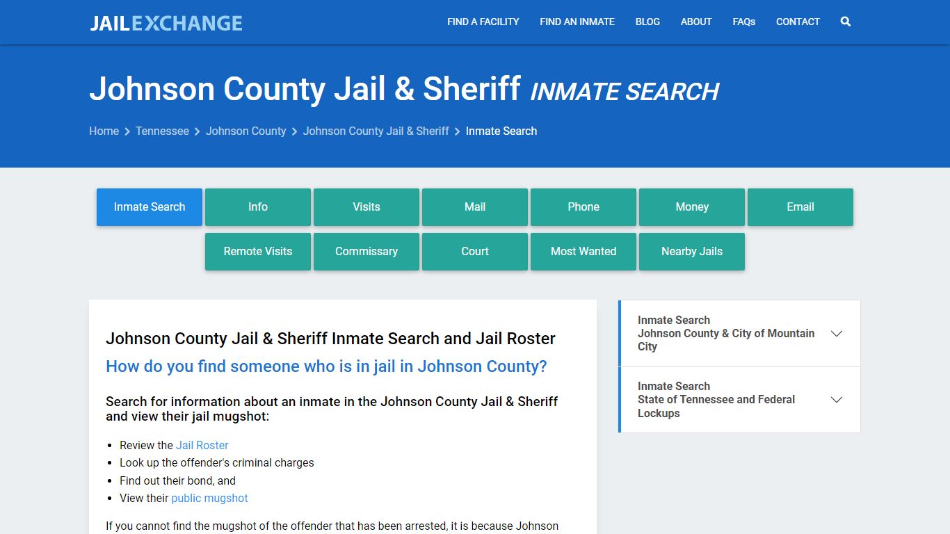 Inmate Search: Roster & Mugshots - Johnson County Jail & Sheriff, TN